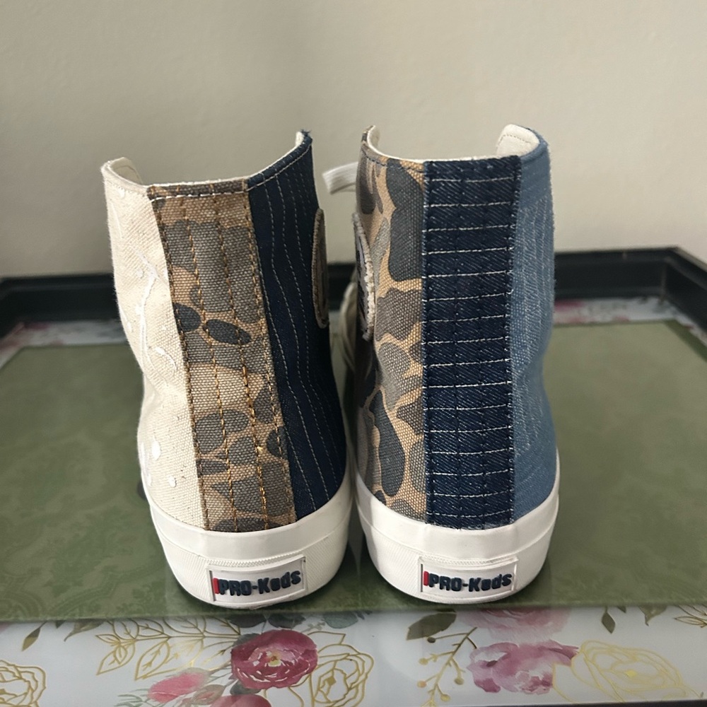 Pro-Keds High-Top Sneakers in Denim & Beige - Picture 4 of 10